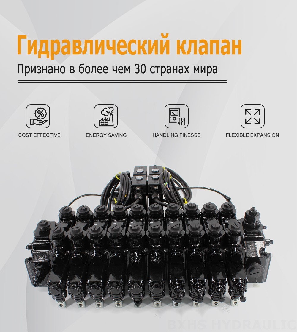 DCV150-10-NPT Ручное и электрогидравлическое 10 катушек Секционный направляющий клапан